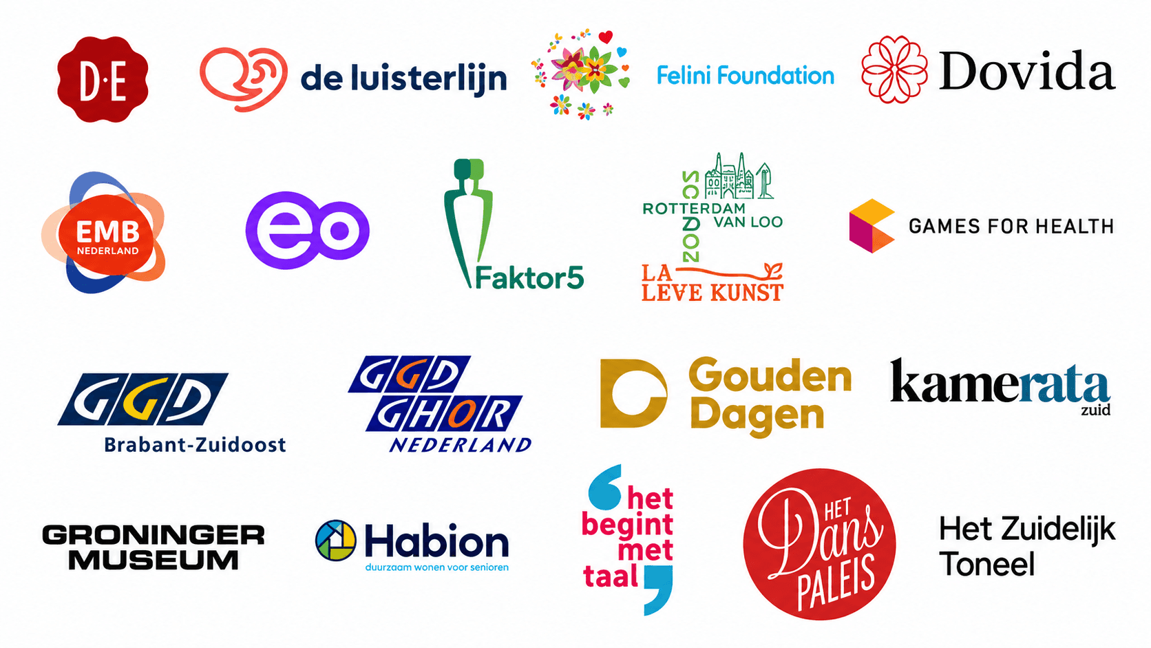 Logo's deelnemers Nationale Coalitie tegen Eenzaamheid