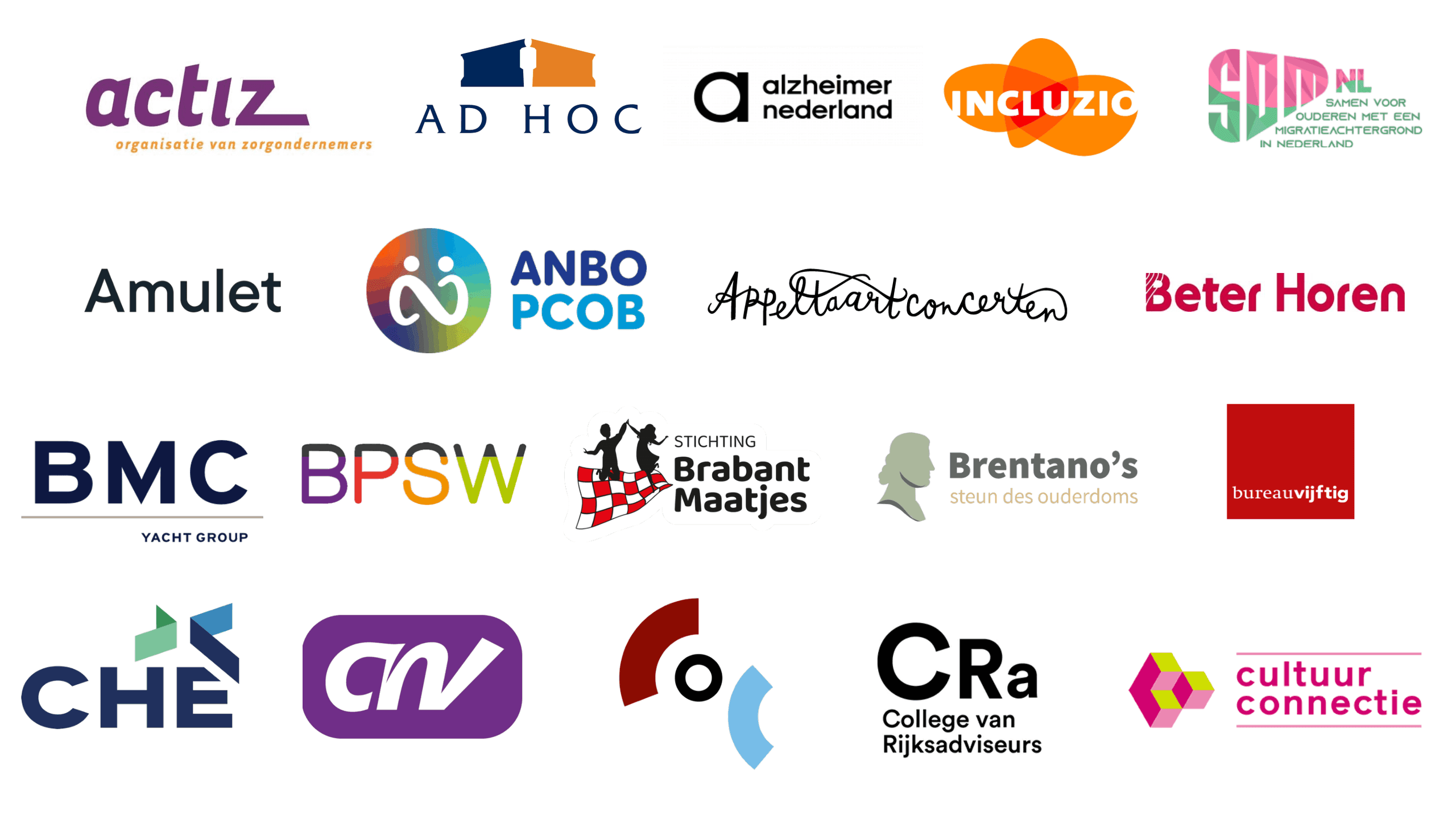 Logo's deelnemers Nationale Coalitie tegen Eenzaamheid