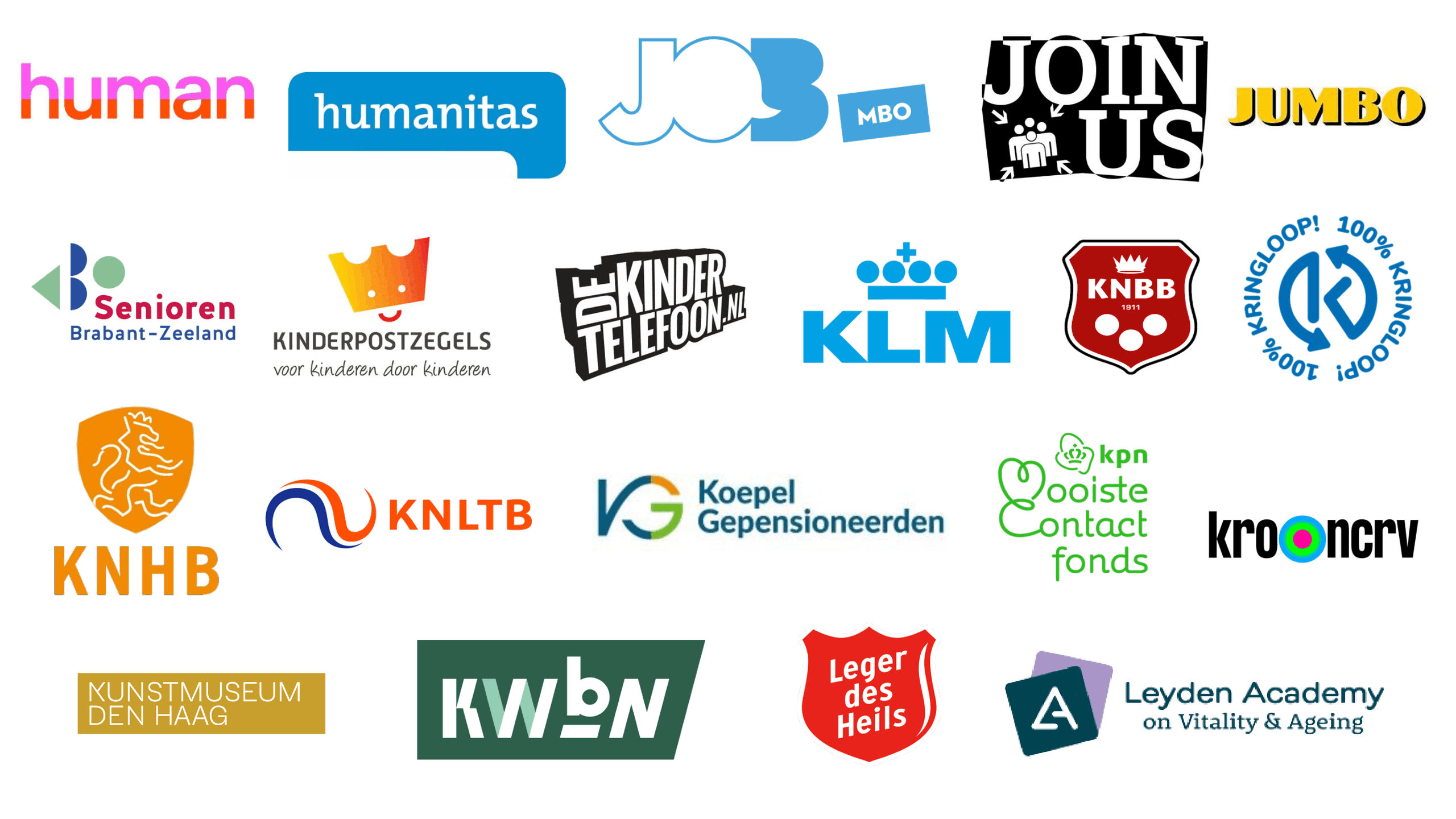 Logo's deelnemers Nationale Coalitie tegen Eenzaamheid