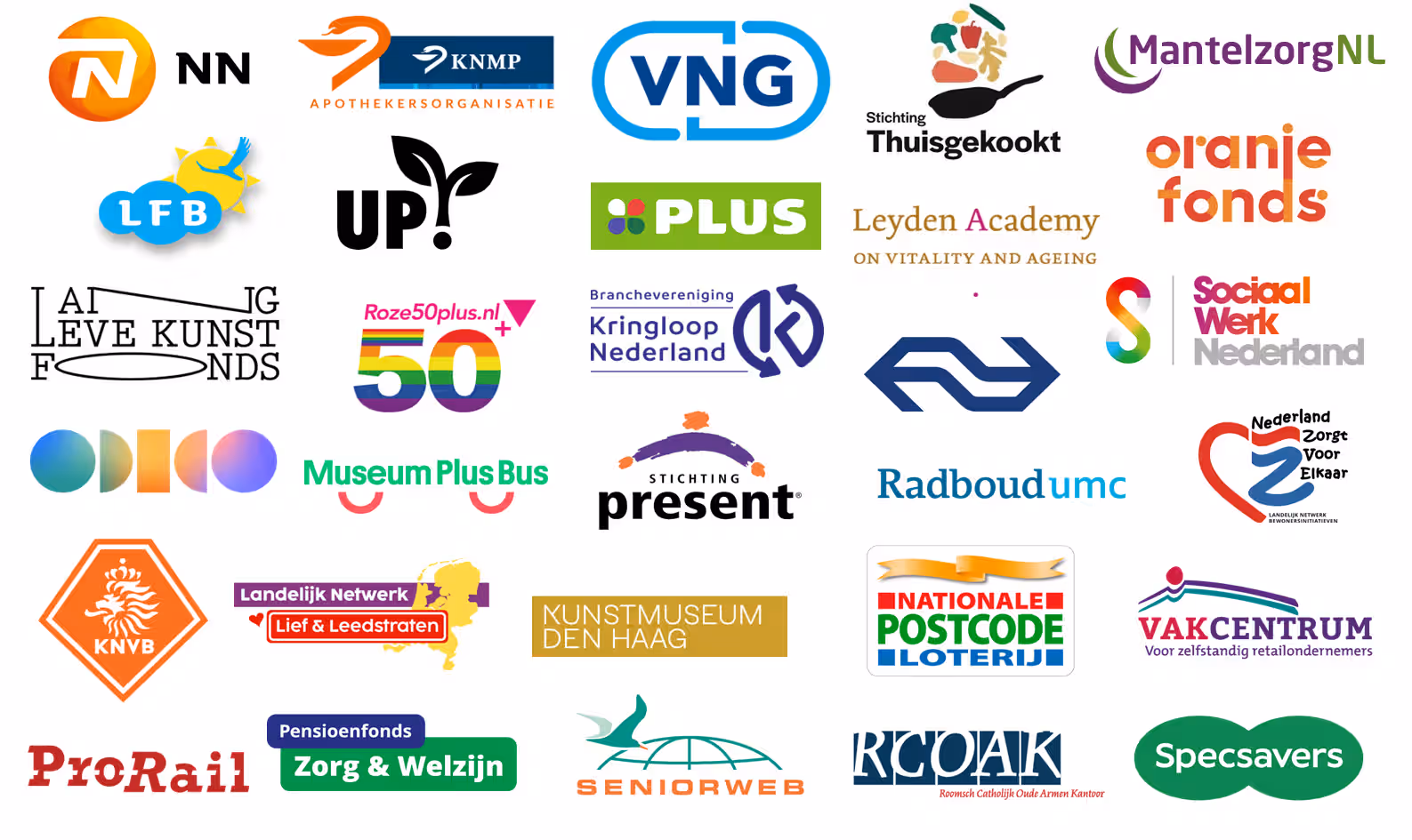 Logo's deelnemers aan de Nationale Coalitie tegen Eenzaamheid