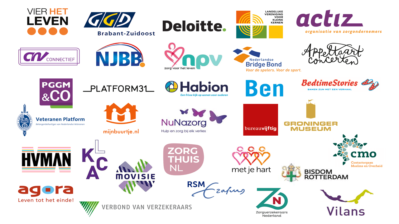 Logo's deelnemers aan de Nationale Coalitie tegen Eenzaamheid