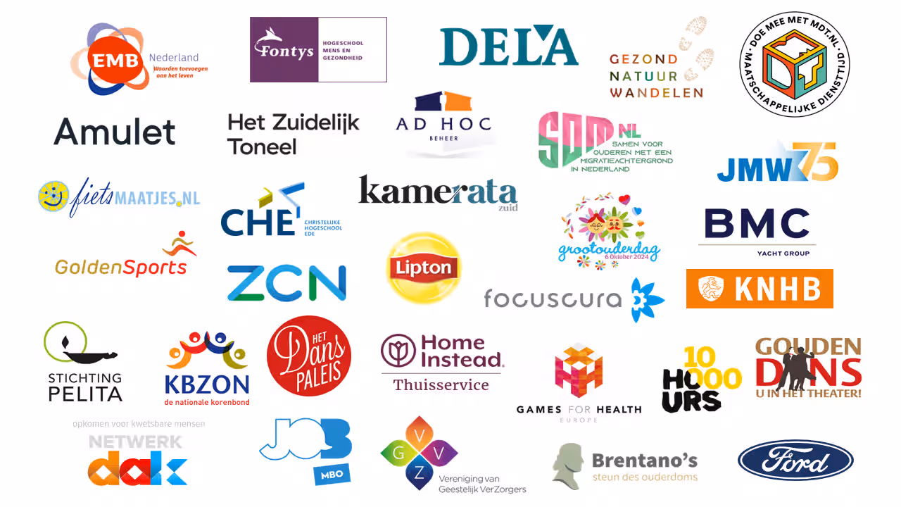 Logo's deelnemers aan de Nationale Coalitie tegen Eenzaamheid